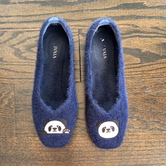 🐼Women's Navy Panda Flats - Picture 2 of 6